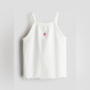 H&M Kids | Ribbed Embroidered Strawberry Tank Top